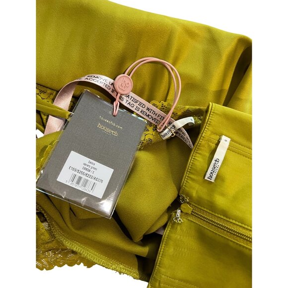 House of CB Salma Satin Slip Dress in Chartreuse - Picture 5 of 5